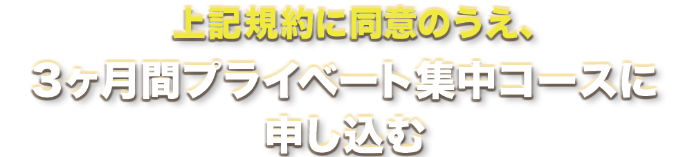 上記規約に同意のうえ、３ヶ月間プライベート集中コースに申し込む